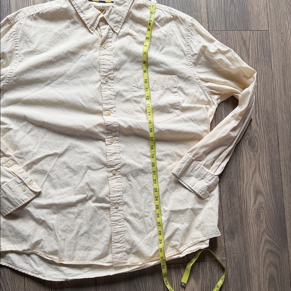 Club Room Men's Cream Long-Sleeve Button-Down Shirt - Picture 6 of 7